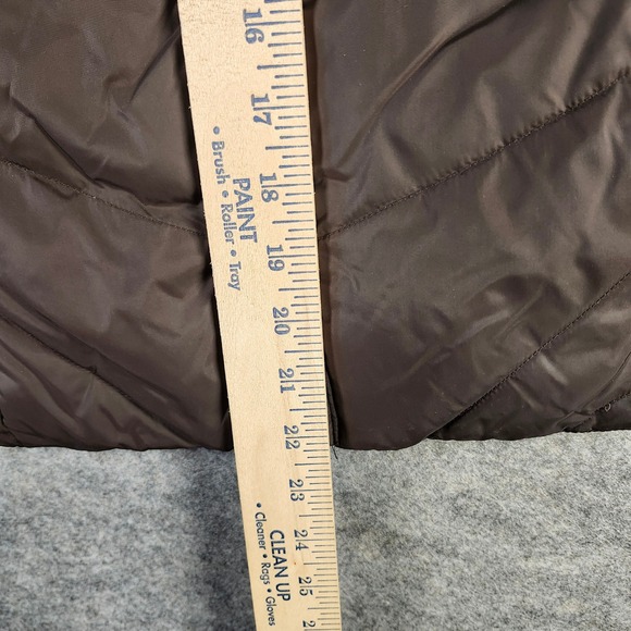 Kenneth Cole Reaction Women S Puffer Vest Down Brown Full Zip‎ Quilted Insulated - Picture 4 of 11